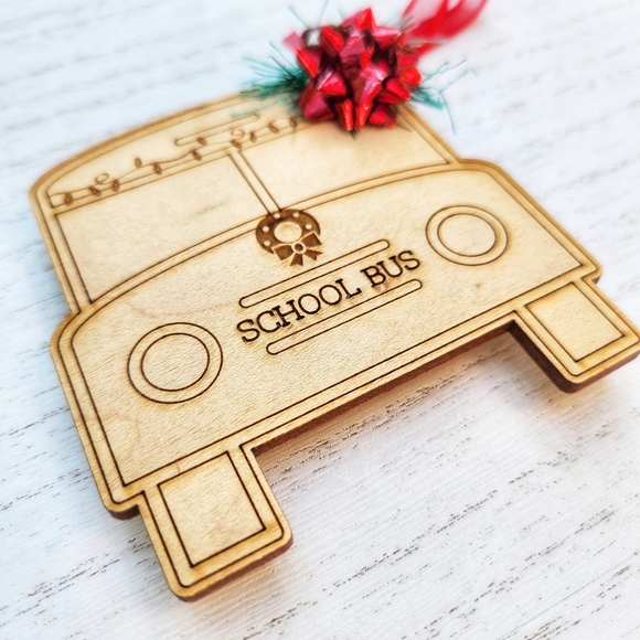 SCHOOL BUS DRIVER GIFT!!! Laser Cut & Engraved Gift Card Holder Ornament - Picture 8 of 8